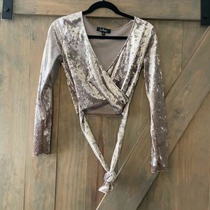 Velvet Mauve Crop Long Sleeve